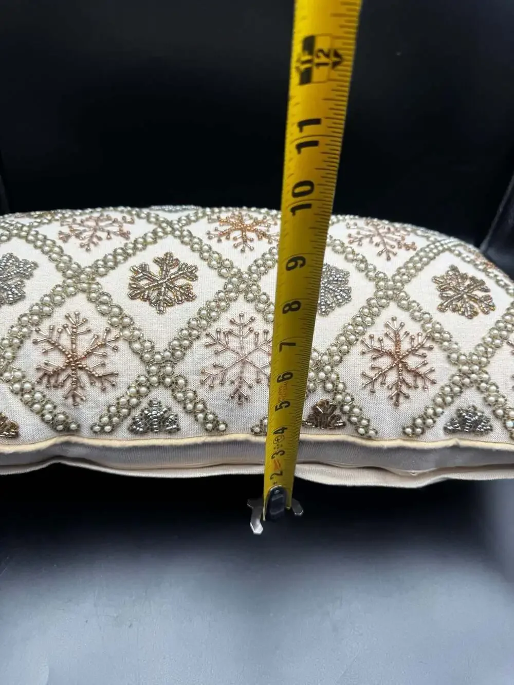 Borgata Baroque Fringe Throw Pillows Sequined & Beaded Accent Cushion